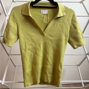 Frank & Oak Green Ribbed Polo